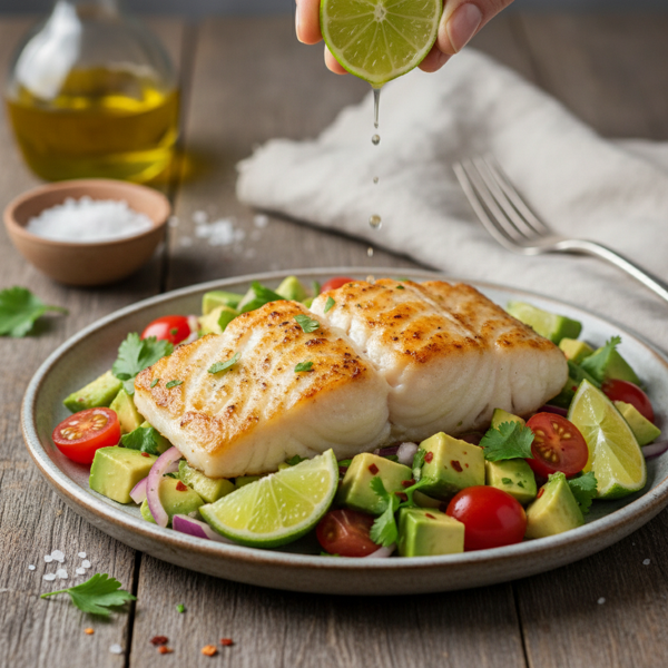 Pan-Seared Cod with Zesty Avocado Salsa recipe