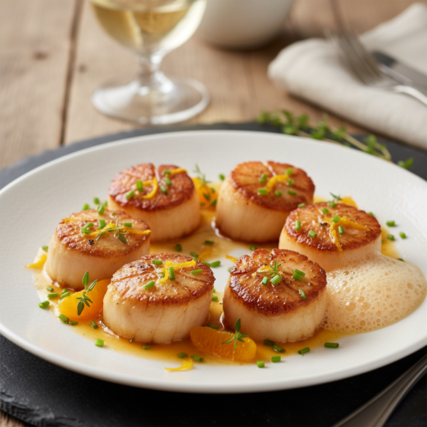 Pan-Seared Scallops with Mandarin Citrus Sauce recipe
