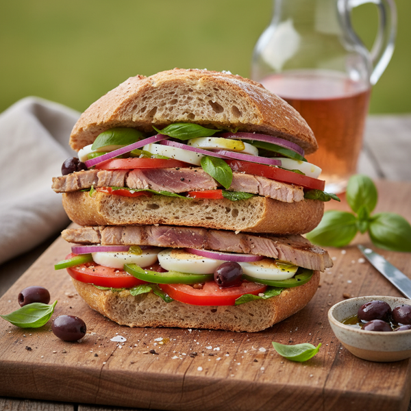 Pan Bagnat: Rustic French Bread Delight recipe