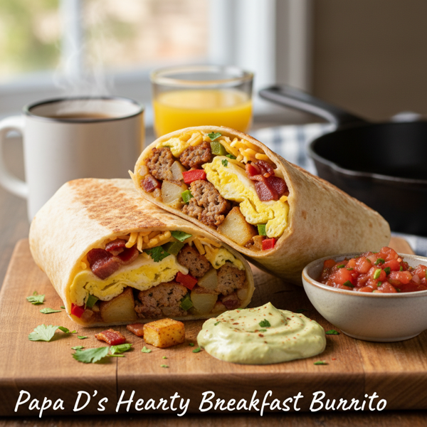 Papa D’s Hearty Breakfast Burrito recipe