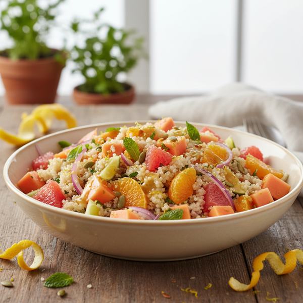 Papaya Quinoa Salad with Citrus Twist recipe