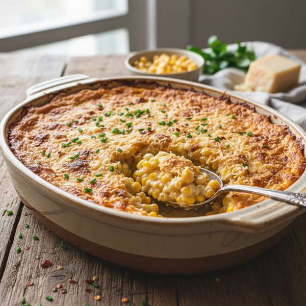 Parmesan-Infused Creamed Corn Casserole recipe