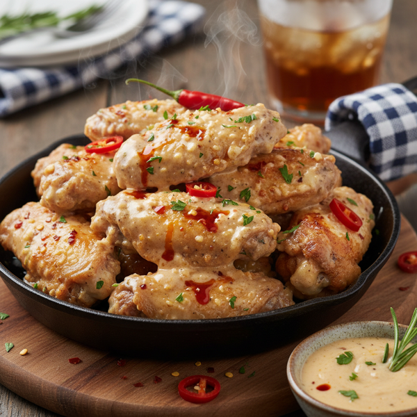 Parmesan Garlic Wing Sauce with a Kick recipe