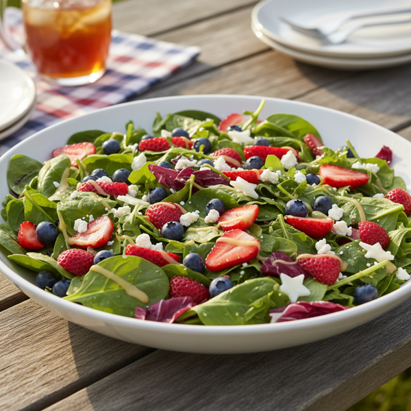 Patriotic Berry and Greens Salad recipe
