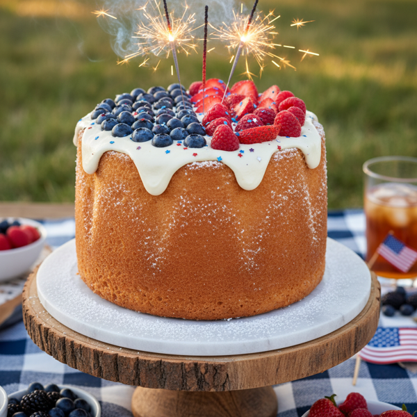 Patriotic Celebration Angel Cake recipe