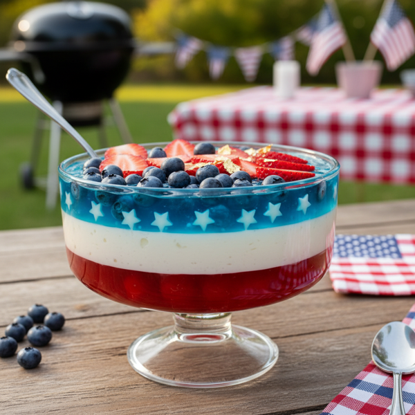 Patriotic Layered Jello Delight recipe