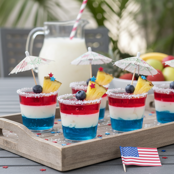 Patriotic Pina Colada Jello Shots recipe