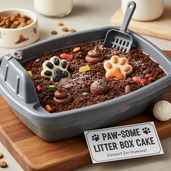 Paw-some Litter Box Cake recipe