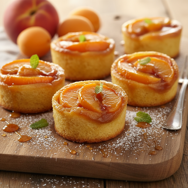 Peach Apricot Upside-Down Cake Bites recipe