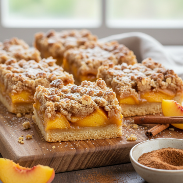 Peach Cinnamon Crumble Bars recipe