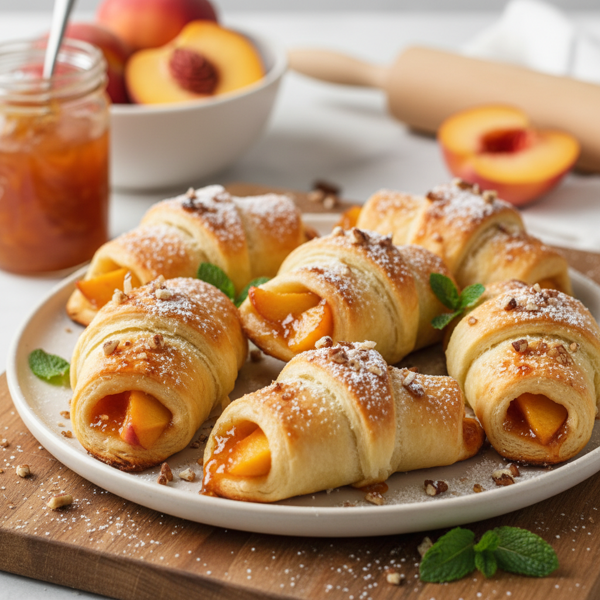 Peach Delight Crescent Rolls recipe