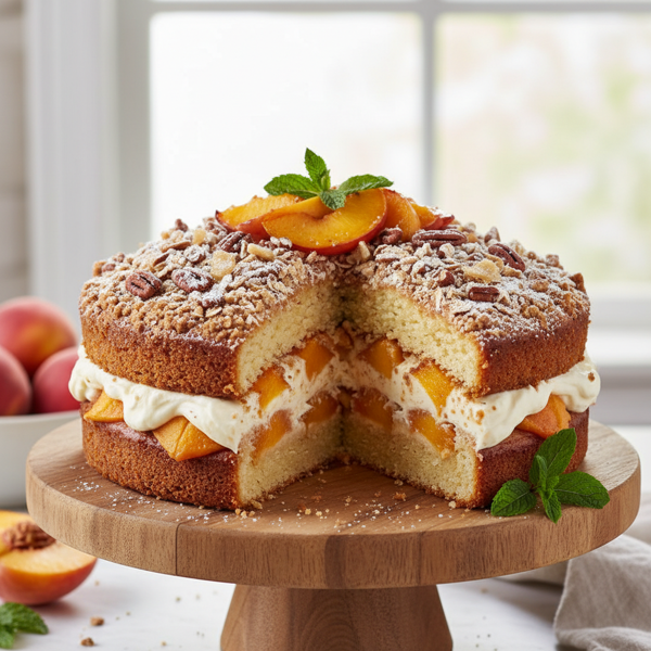 Peach Paradise Layered Coffee Cake recipe