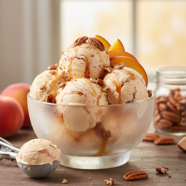 Peach Pecan Dream Ice Cream recipe