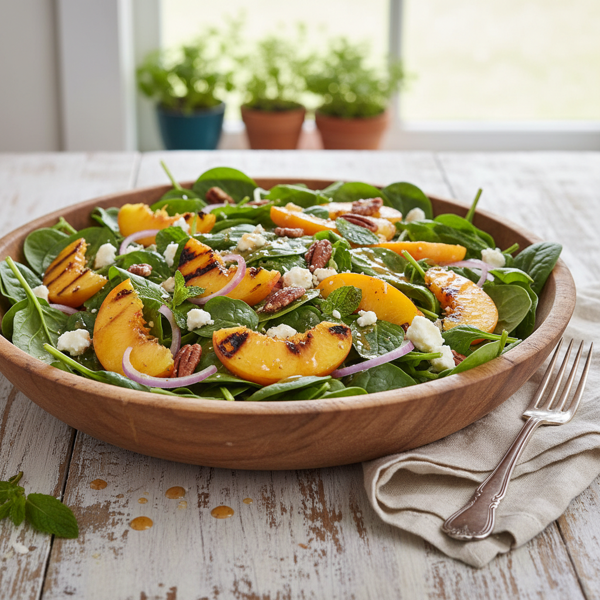 Peachy Delight Spinach Salad recipe