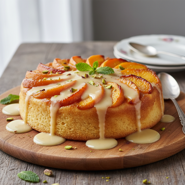 Peachy Delight Upside-Down Pudding Cake recipe
