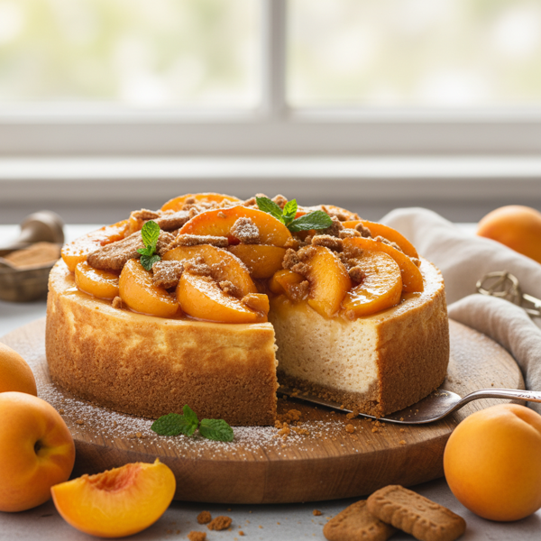Peachy Gingersnap Delight Cheesecake recipe
