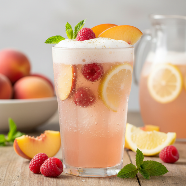 Peachy Pink Lemonade Fizz recipe