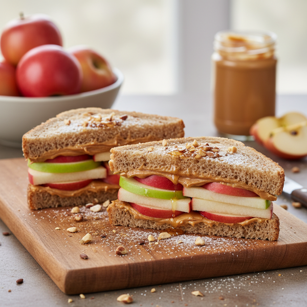 Peanut Butter Apple Delight Sandwiches recipe