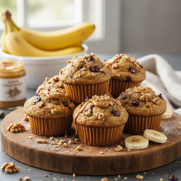 Peanut Butter Banana Nut Muffins recipe