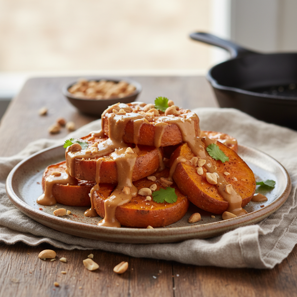 Peanut Butter Glazed Sweet Potato Delight recipe