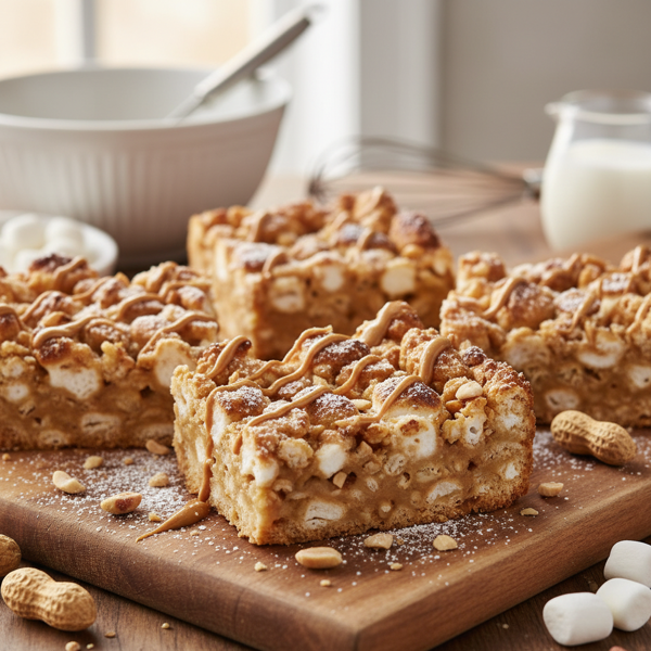 Peanut Butter Marshmallow Crunch Bars recipe