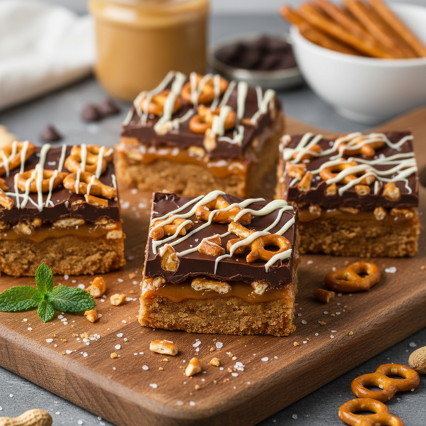 Peanut Butter Pretzel Delight Bars recipe