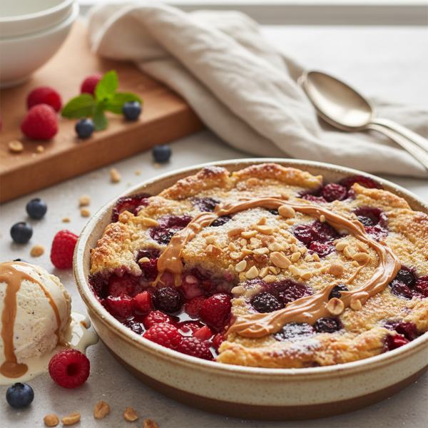 Peanut Butter & Berry Delight Cobbler recipe