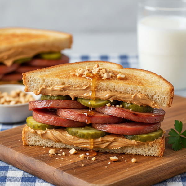 Peanut Butter & Bologna Delight Sandwich recipe