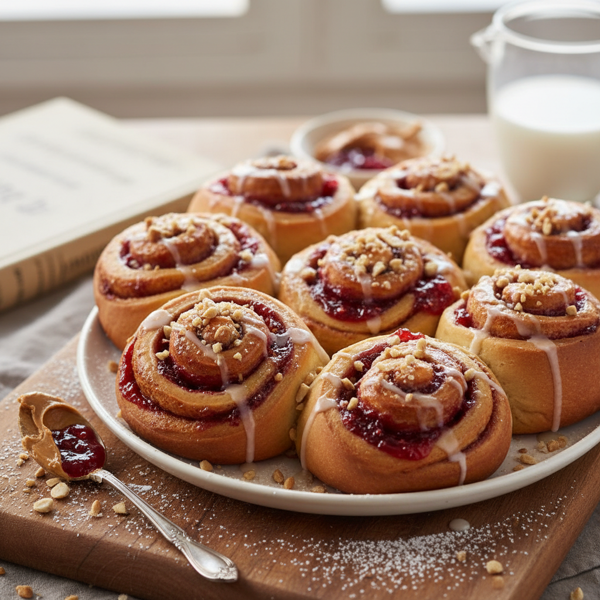 Peanut Butter & Jelly Swirl Rolls recipe