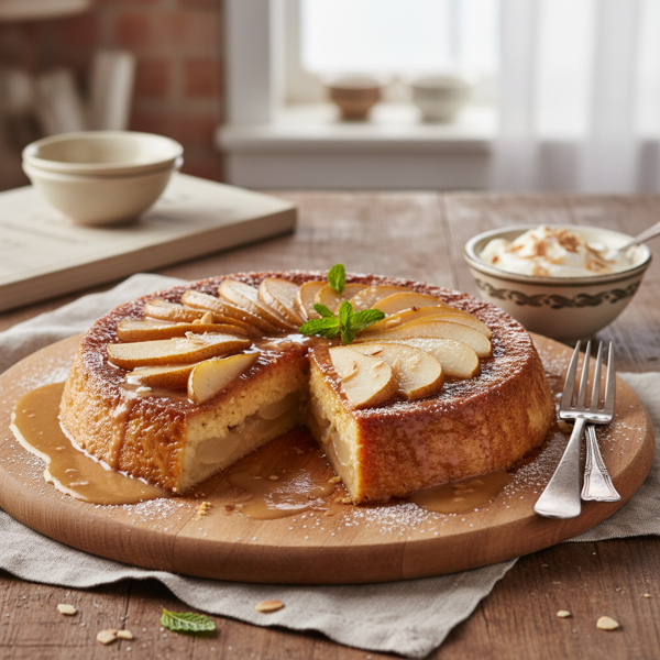 Pear and Cream Flan Delight recipe