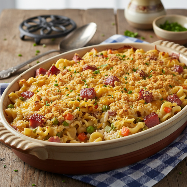 Pennsylvania Dutch Ham & Noodle Comfort Casserole recipe