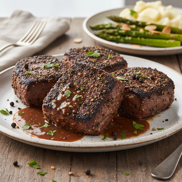 Peppercorn-Crusted Cube Steaks with Savory Sauce recipe