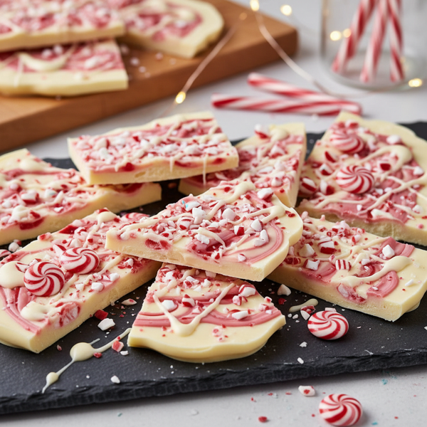 Peppermint Bliss White Chocolate Bark recipe