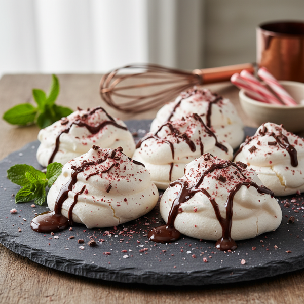Peppermint Chocolate Meringue Clouds recipe