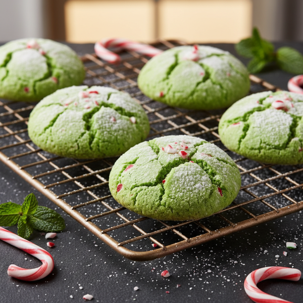 Peppermint Green Crinkle Cookies recipe