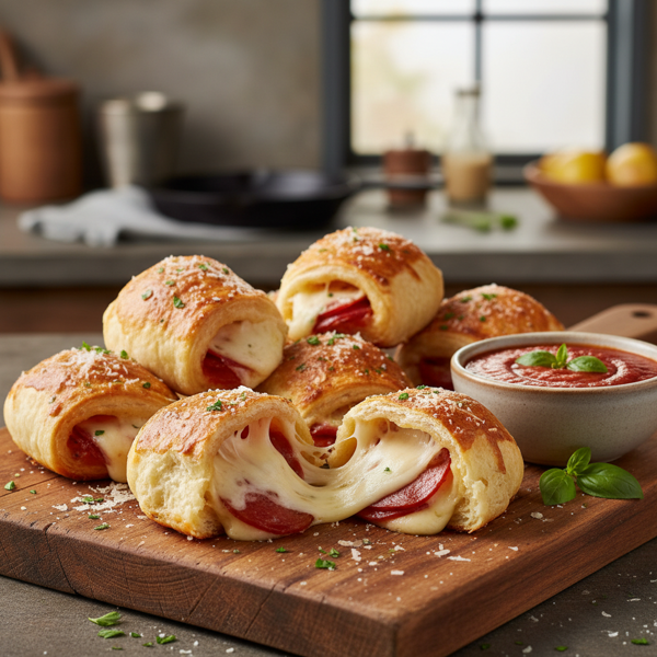 Pepperoni Cheese Pocket Rolls recipe