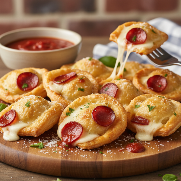 Pepperoni and Cheese Puff Ravioli recipe