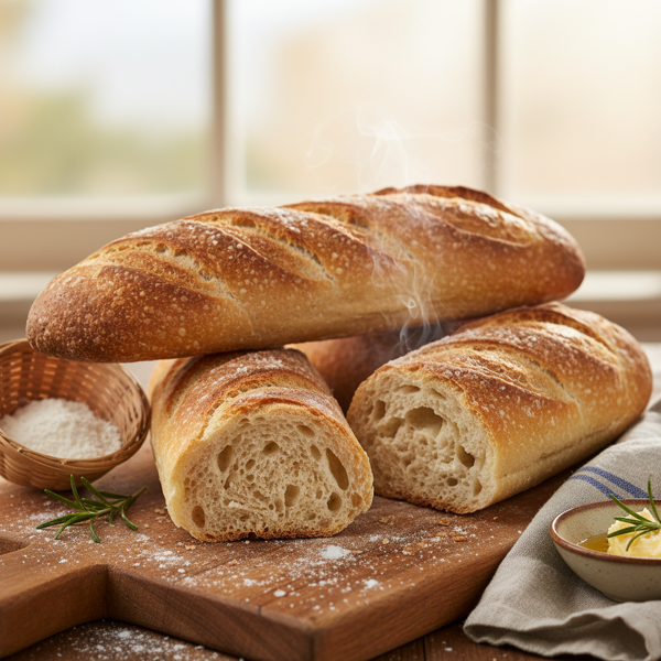 Perfectly Crispy French Baguettes recipe