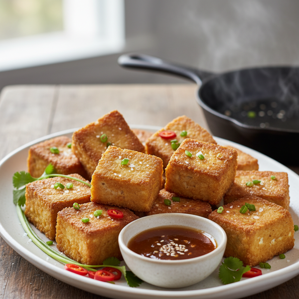 Perfectly Crispy Pan-Fried Tofu Delight recipe