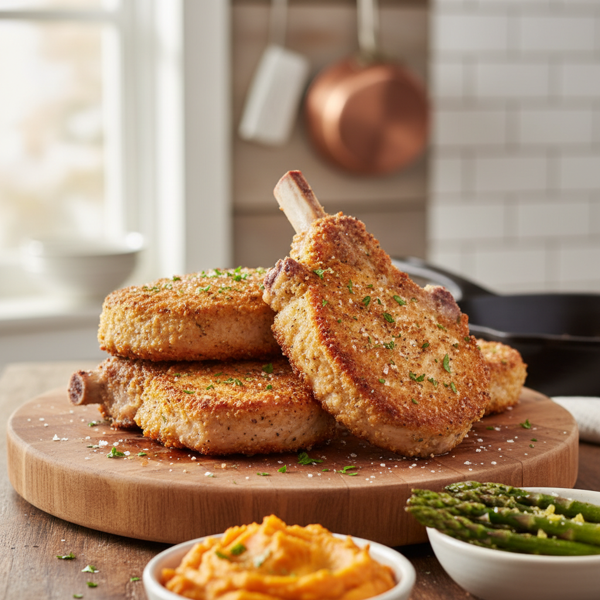 Perfectly Fried Bone-In Pork Chops recipe
