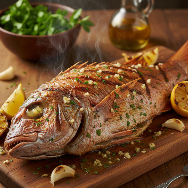 Perfectly Grilled Red Snapper with Garlic Butter recipe