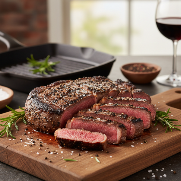 Perfectly Grilled Salt and Pepper Crust Sirloin recipe