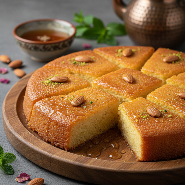 Perfectly Moist Basboosa – Traditional Semolina Cake recipe