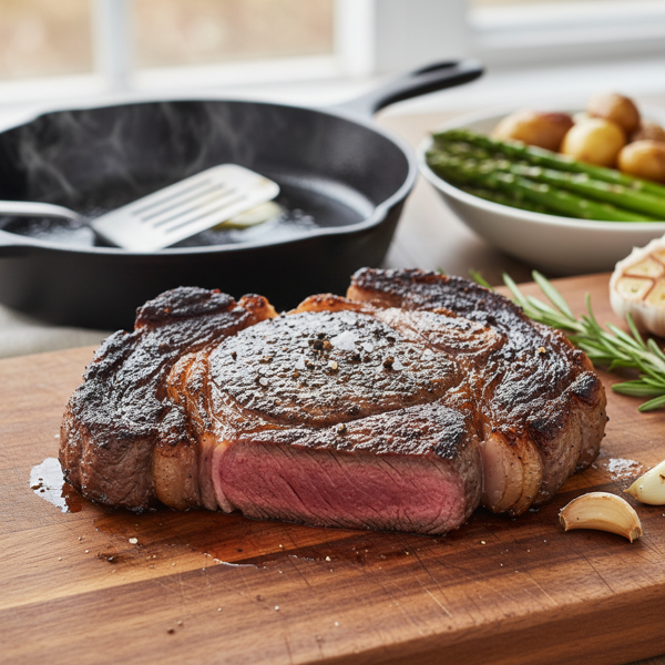 Perfectly Pan-Seared Rib Eye Steak recipe