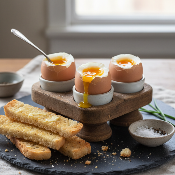 Perfectly Soft Boiled Bantam Eggs with Toast Soldiers recipe