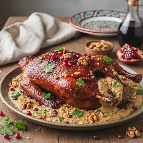 Persian Pomegranate Duck with Walnut Sauce recipe