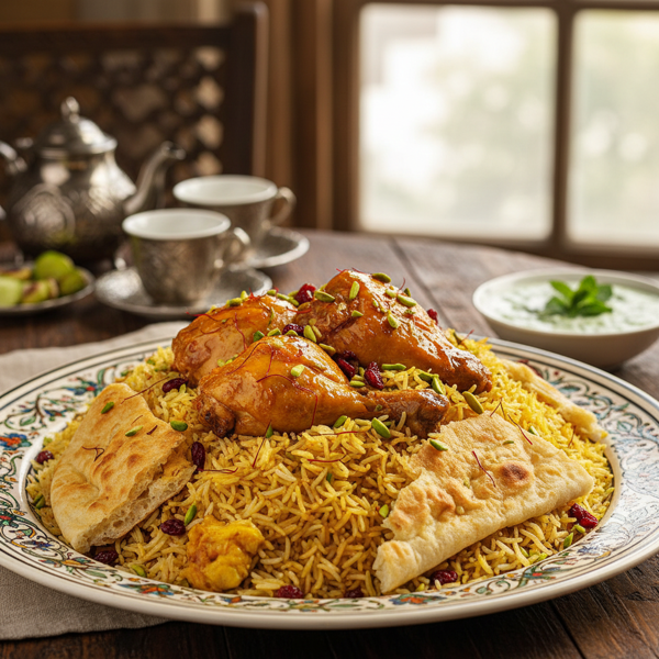 Persian Saffron Chicken Polo recipe