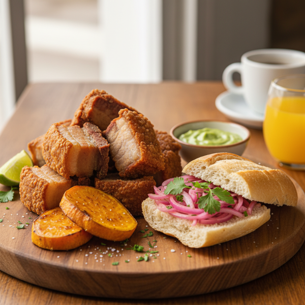 Peruvian Chicharrón Breakfast Delight recipe