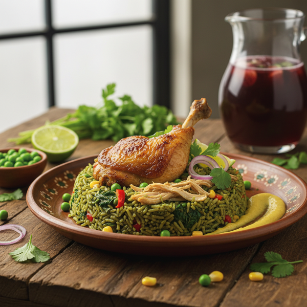 Peruvian Green Rice with Chicken (Arroz Verde con Pollo) recipe
