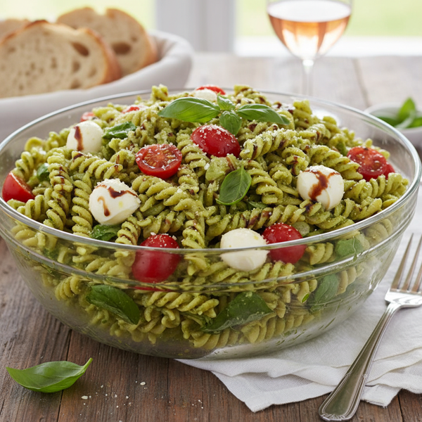 Pesto Caprese Delight Pasta Salad recipe